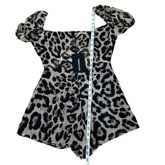 Pretty Little Thing Romper Black Animal Cheetah Leopard Print - Picture 4 of 11